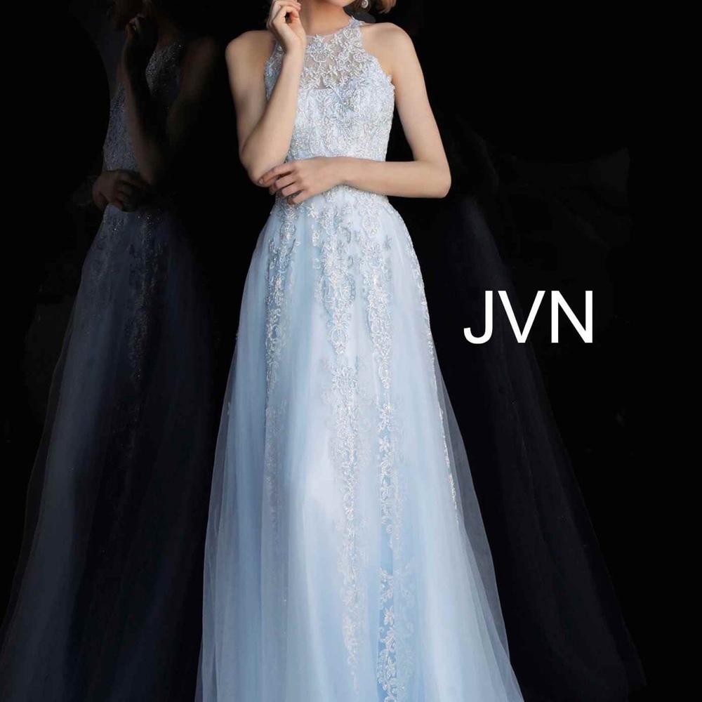 Light blue gown